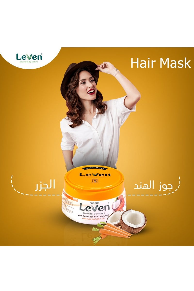 ليفين ماسك للشعر بزيت بذرة الجزر وجوز الهند من ليفن - 800 مل - Image 4