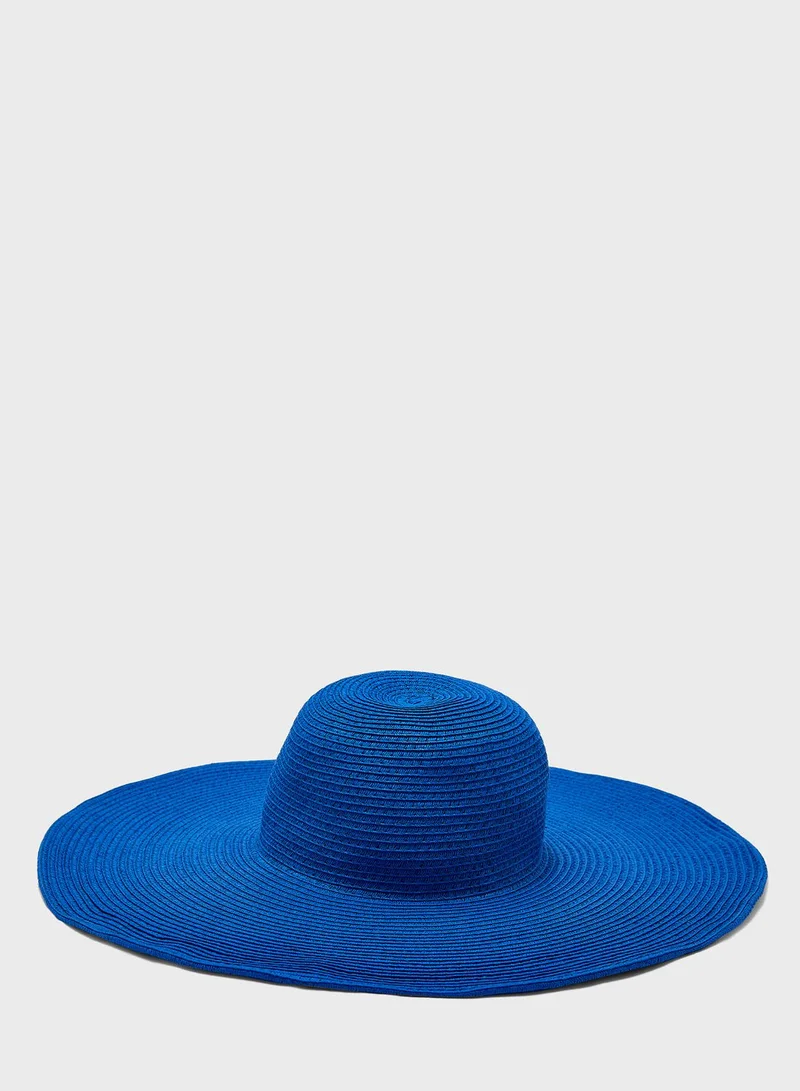 ELLA Wide Brim Straw Fedora Hat