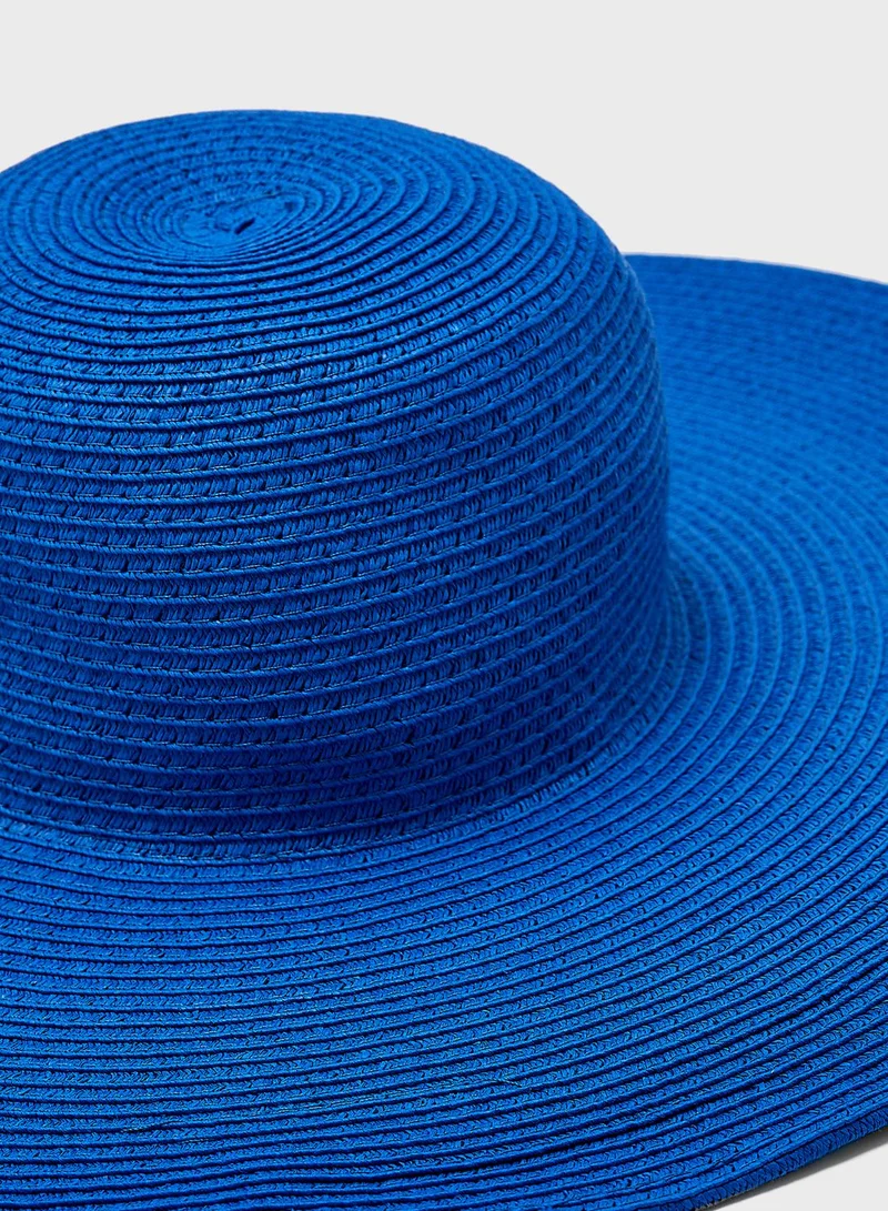 ELLA Wide Brim Straw Fedora Hat