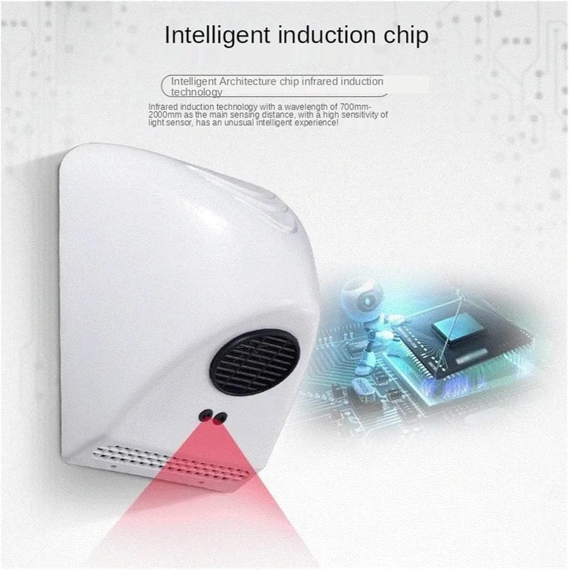 Hand Dryer, Hand Dryer Household Bathroom, Hotel Smart Automatic Infrared Sensor Drying Machine for Kitchen Bedroom Hotel - Image 4