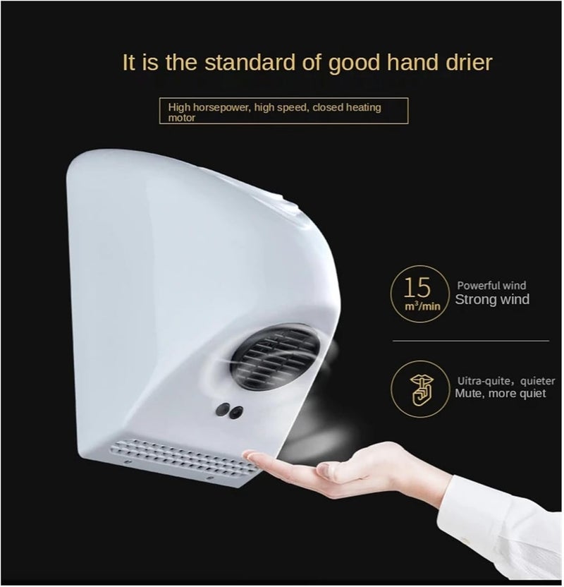 Hand Dryer, Hand Dryer Household Bathroom, Hotel Smart Automatic Infrared Sensor Drying Machine for Kitchen Bedroom Hotel - Image 5