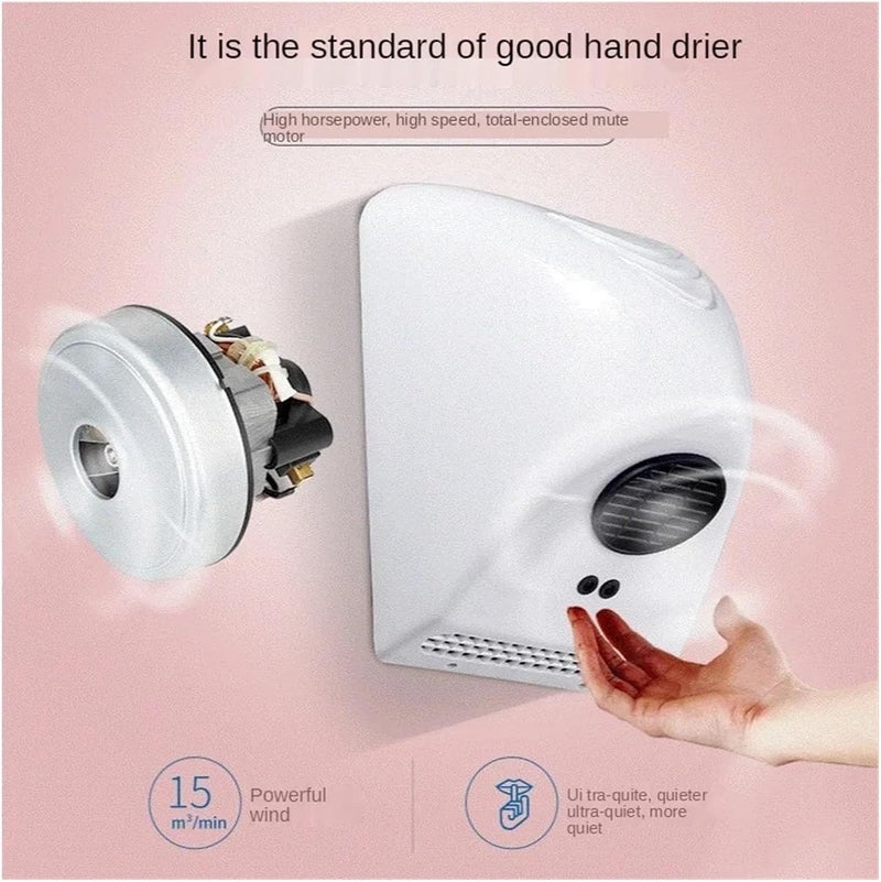 Hand Dryer, Hand Dryer Household Bathroom, Hotel Smart Automatic Infrared Sensor Drying Machine for Kitchen Bedroom Hotel - Image 3