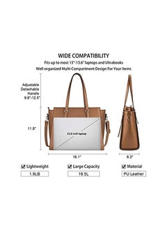 Women's Laptop Bag 15.6 inch Laptop Tote Leather Computer Office Work bag（brown） - pzsku/Z9639C40A2D6FED9FAFF3Z/45/_/1723285118/bdc27494-1c8c-4bf6-ba34-e29f21e5b5ae