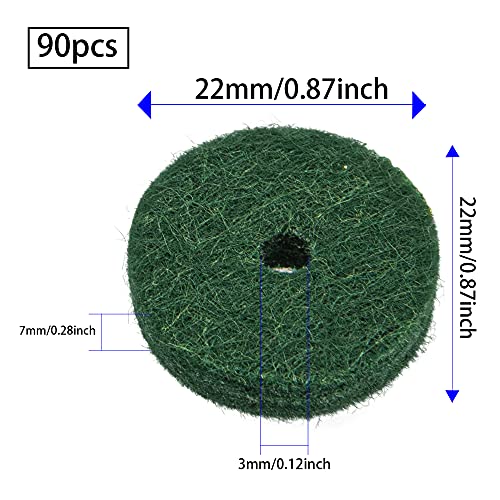 Yootones 90Pcs Yootones Piano Felt Pads Accessory Washers Cushion Compatible with Keyboard Balance Front Rail Regulating Repair Parts Replacement (Green) - Image 5