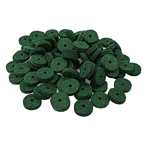 Yootones 90Pcs Yootones Piano Felt Pads Accessory Washers Cushion Compatible with Keyboard Balance Front Rail Regulating Repair Parts Replacement (Green) - Image 1