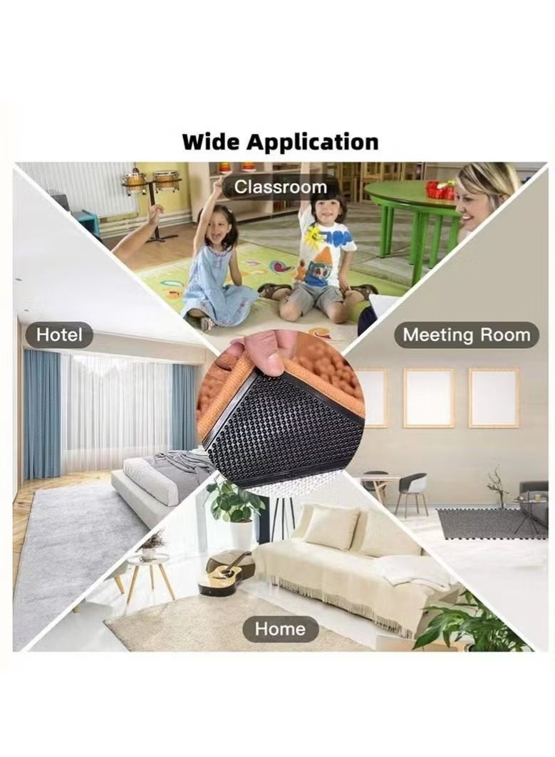 ملصقات السجاد (4 قطع)، حامل سجاد مضاد للانزلاق، ملصقات سجاد قابلة لإعادة الاستخدام وقابلة للغسل للسجاد في المنطقة، لاصق مزدوج الجوانب يمنع الزوايا من الانزلاق (أسود) - Image 4