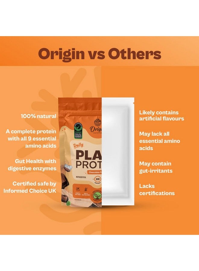ORIGIN NUTRITION مسحوق بروتين نباتي طبيعي 100% من أوريجن نيوترشن (عزل بروتين البازلاء الأوروبية وبروتين بذور اليقطين) بنكهة الشوكولاتة سهلة الهضم مع 25 جرام من البروتين النباتي، 810 جرام - Image 5