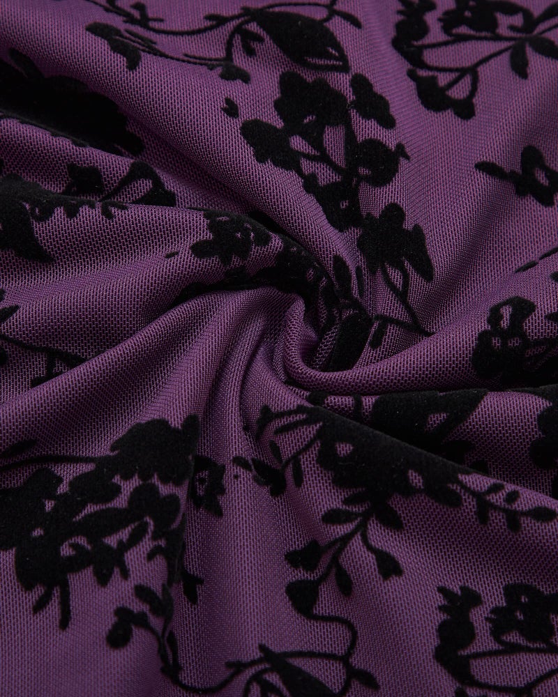 VALOLIA Women's Loose Fit Tunic Top, Elegant V Neck Evening Blouse, Deep Violet XXXL - Image 4
