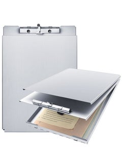Henoyso Metal Storage Clipboard Bulk Heavy Duty Aluminum Clip Board For Teacher Contractor Medical Construction Office School Classroom 12.6X9.2X1 Inch Fit Letter Size 8.5X11 Inch Paper(1 Pcs)  - Image 1