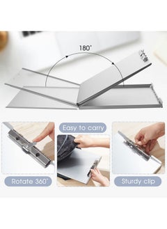 Henoyso Metal Storage Clipboard Bulk Heavy Duty Aluminum Clip Board For Teacher Contractor Medical Construction Office School Classroom 12.6X9.2X1 Inch Fit Letter Size 8.5X11 Inch Paper(1 Pcs)  - Image 3