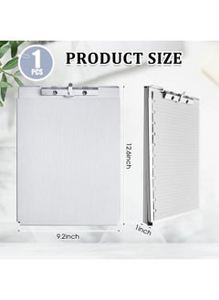 Henoyso Metal Storage Clipboard Bulk Heavy Duty Aluminum Clip Board For Teacher Contractor Medical Construction Office School Classroom 12.6X9.2X1 Inch Fit Letter Size 8.5X11 Inch Paper(1 Pcs)  - Image 2