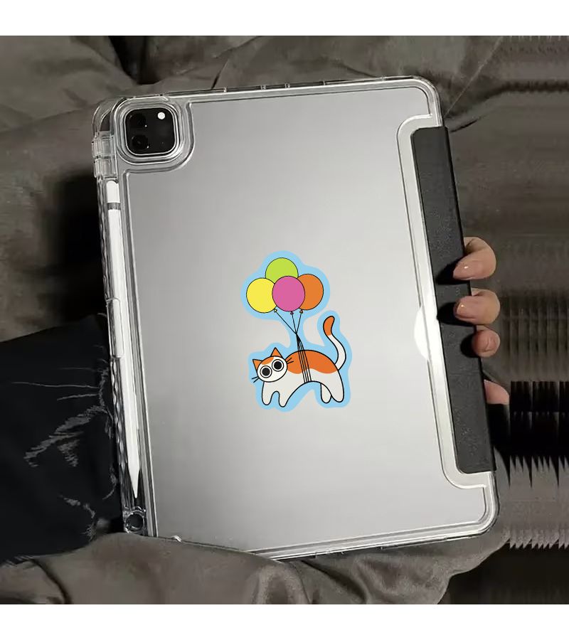 1pc Fun Balloon Kitten Sticker Scratch Resistant Durable Laptop Bumper Decal - Image 2