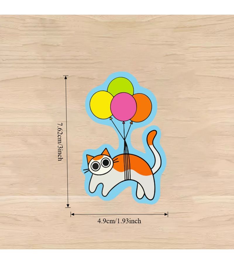 1pc Fun Balloon Kitten Sticker Scratch Resistant Durable Laptop Bumper Decal - Image 5