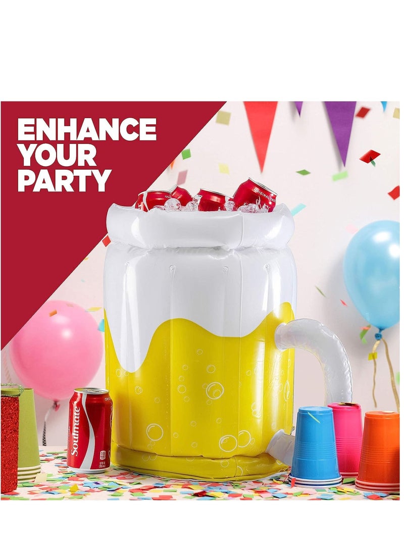 SYOSI 2 Pack Large Inflatable Cooler Floating Drink Cooler for Parties 2in1 Pool Drink Floatie and Party Supplies Summer Party Decorations Drink Floats for Swimming Pool (Pack of 2) - Image 2