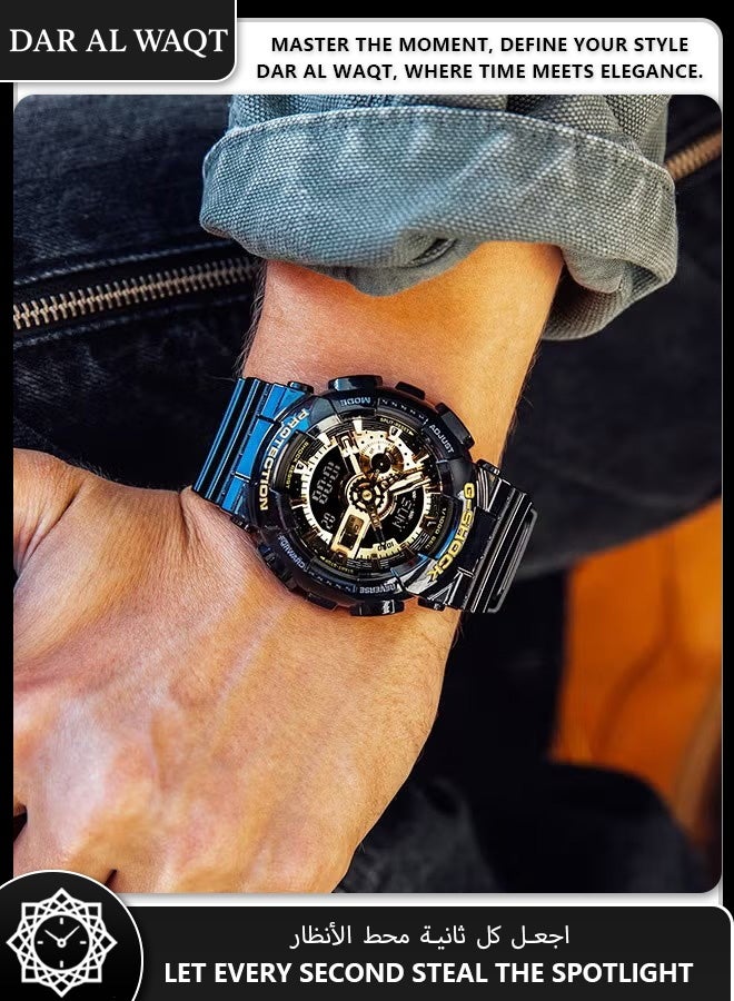 Casio G-Shock Resin Black Dial Analog-Digital Watch for Men's- GA-110GB-1A - Image 2