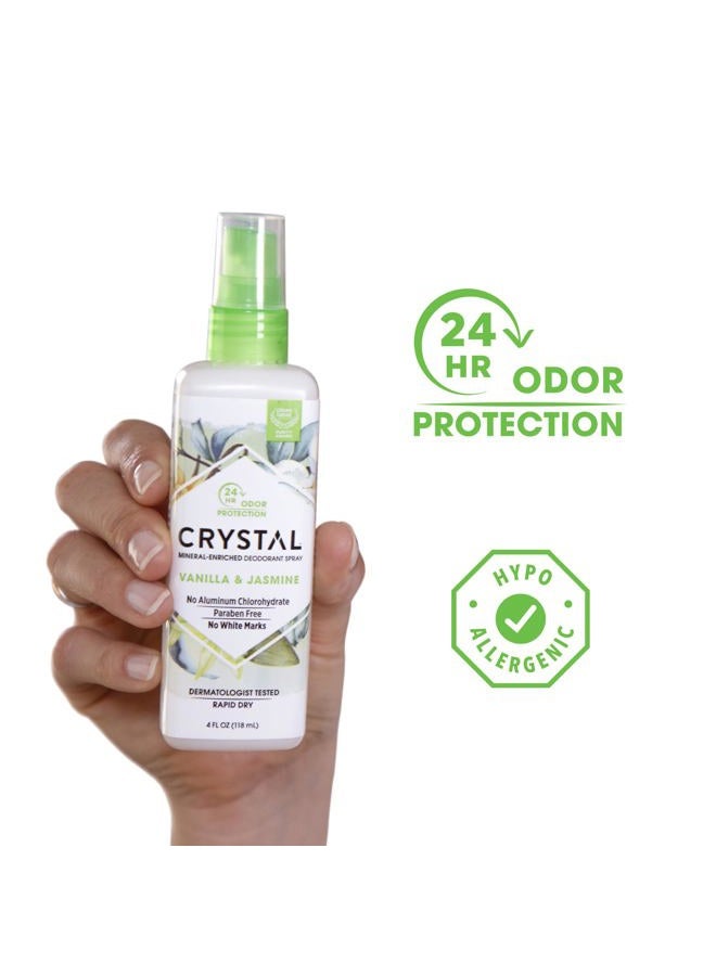 CRYSTAL ESSENCE Deodorant Mineral Deodorant Spray, Vanilla Jasmine, 4.0 oz, White (41991) - Image 2