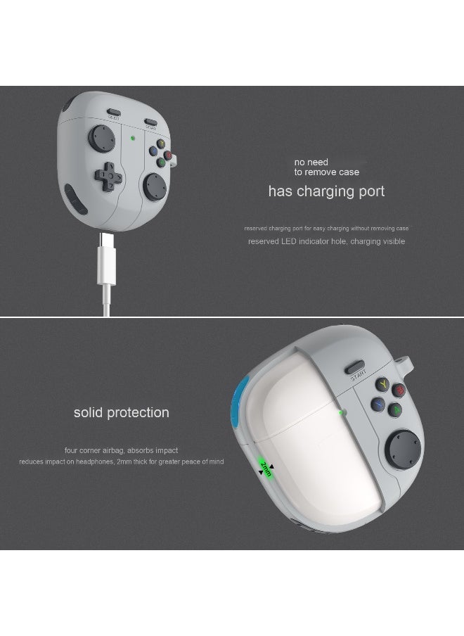 Generic Compatible with Bose QuietComfort Earbuds II (2022) / Ultra Earbuds (2023) Case.  TPU Game Controller Shaped Shell Protective Cover Earphone Case with Keychain  - Image 4