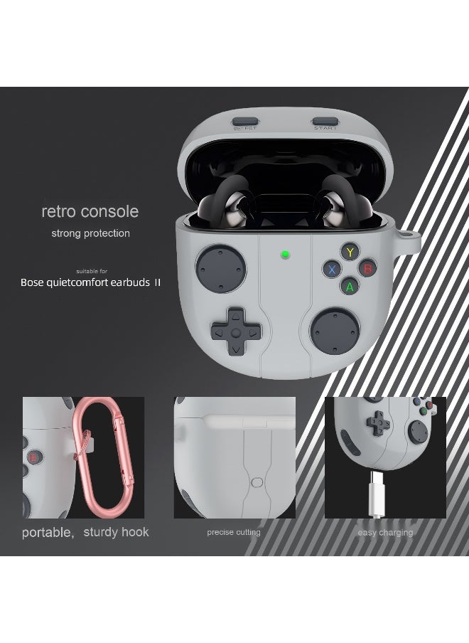Generic - Compatible with Bose QuietComfort Earbuds II (2022) / Ultra Earbuds (2023) Case.  TPU Game Controller Shaped Shell Protective Cover Earphone Case with Keychain - Image 1