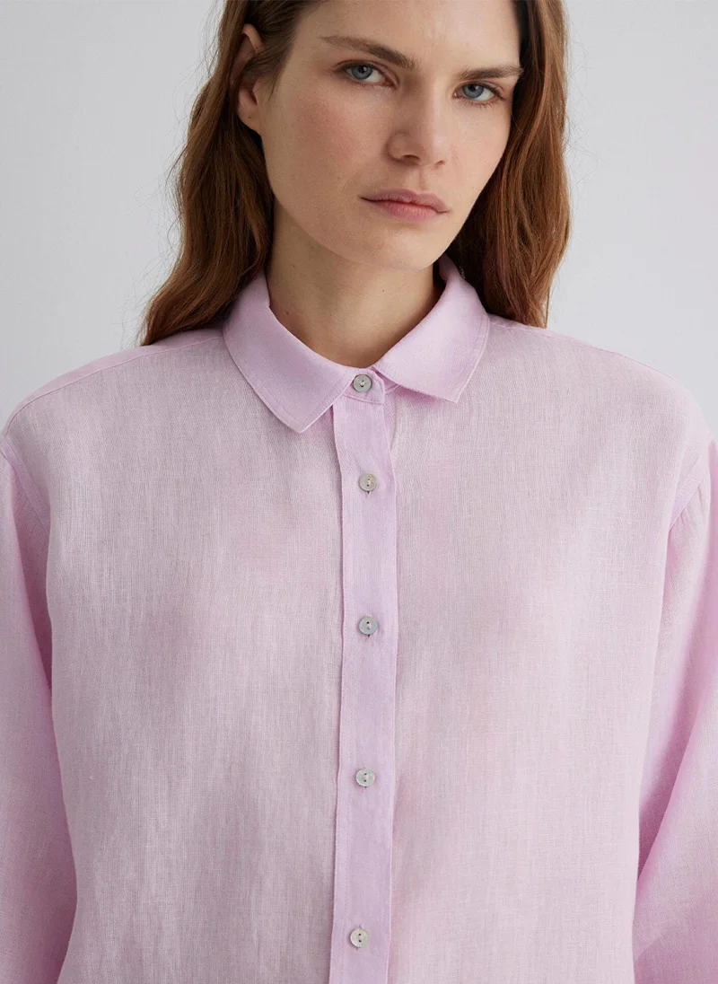 مافي Purple Linen Shirt