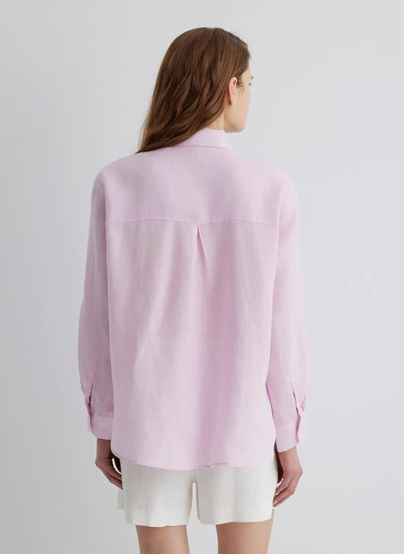 مافي Purple Linen Shirt