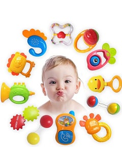 Haidue 12 Baby Teether Toy Rattle Set 12 Toy Play Set Color Random  - Image 1