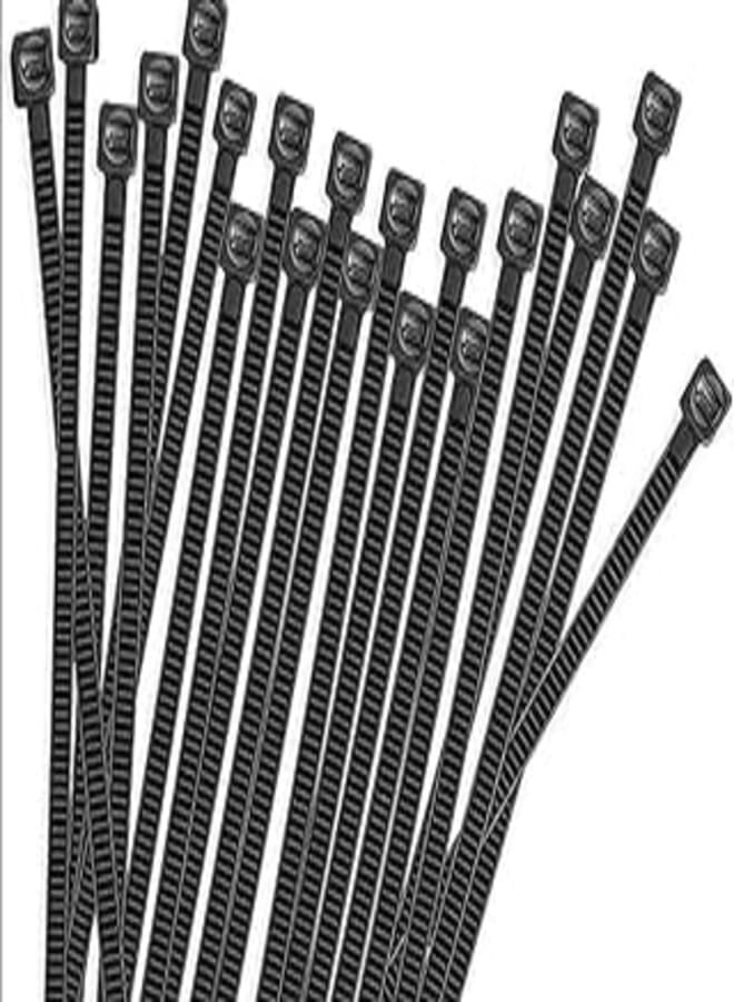 Aviz Plastic Black Power Cable Tie Belt - 100 Pieces (L30cm Width 3.6mm) 