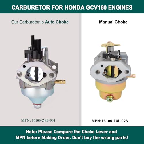 Huztl 16100-Z8B-901 BB76A A Carburetor (Auto Choke) for Honda GCV160 GCV160LAO S3B NH1 GCV160LA1 S3B GCV160LA0 S3LB HRR2169VKA HRR216K9VKAA HRR216K10VKAA for Hus-qvarna 7021P HU700F Lawn Mower - Image 4
