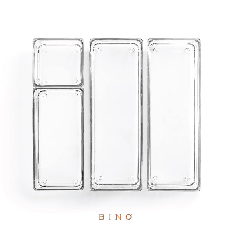 BINO 4-Piece Modular Drawer Bin Set | Bathroom & Vanity Drawer Organizer Trays - Small - Image 5