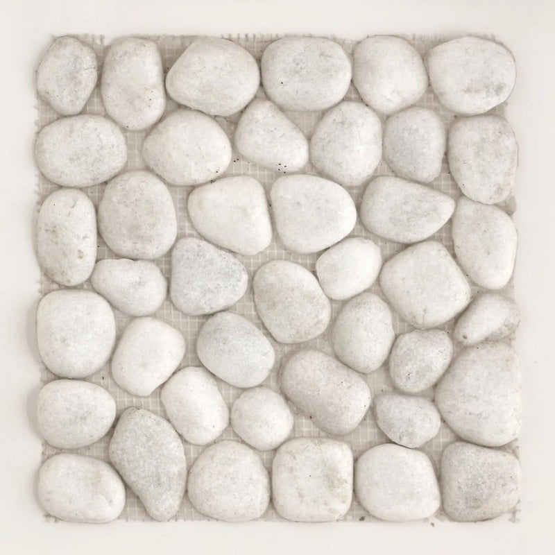 STONE STORIES بلاط موزاييك الرخام الأبيض الكريستالي من ستونستوريز لتكسية الجدران والأرضيات 30 سم × 30 سم - Image 1