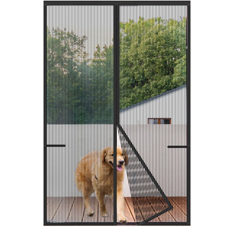 Risareyi Magnetic Screen Door Heavy Duty Front Door Screen Magnetic Closure Thicken TearResistant Mesh Keep Bugs Out Black Net Curtain Itself Size 42 x 80 - Image 2