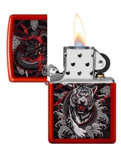 Zippo 48933 49475 Tiger Design Metallic Red Windproof Lighter  - Image 3