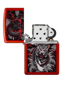 Zippo 48933 49475 Tiger Design Metallic Red Windproof Lighter  - Image 4