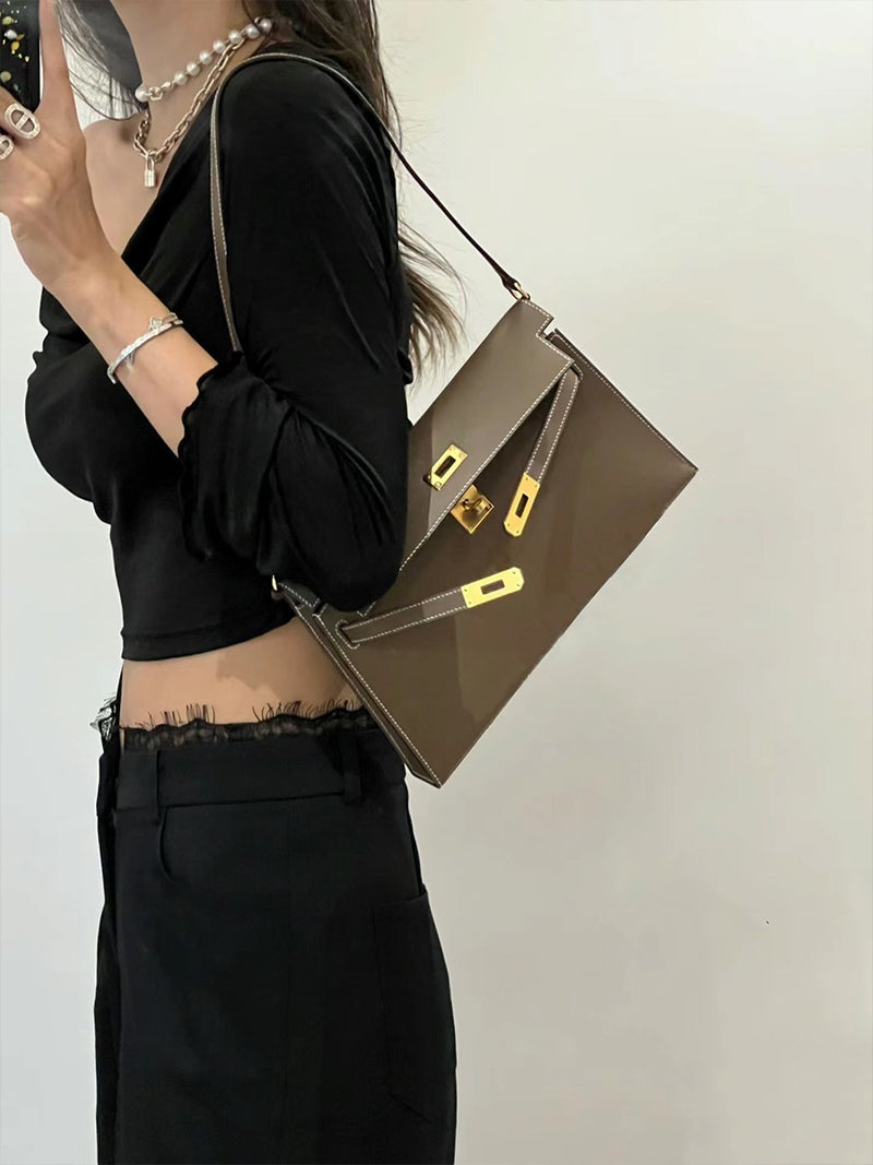 Goat Pattern Kellyelan Armpit Bag High-End Single Shoulder Crossbody Women'S Bag Retro Niche Clutch Bag - Image 2