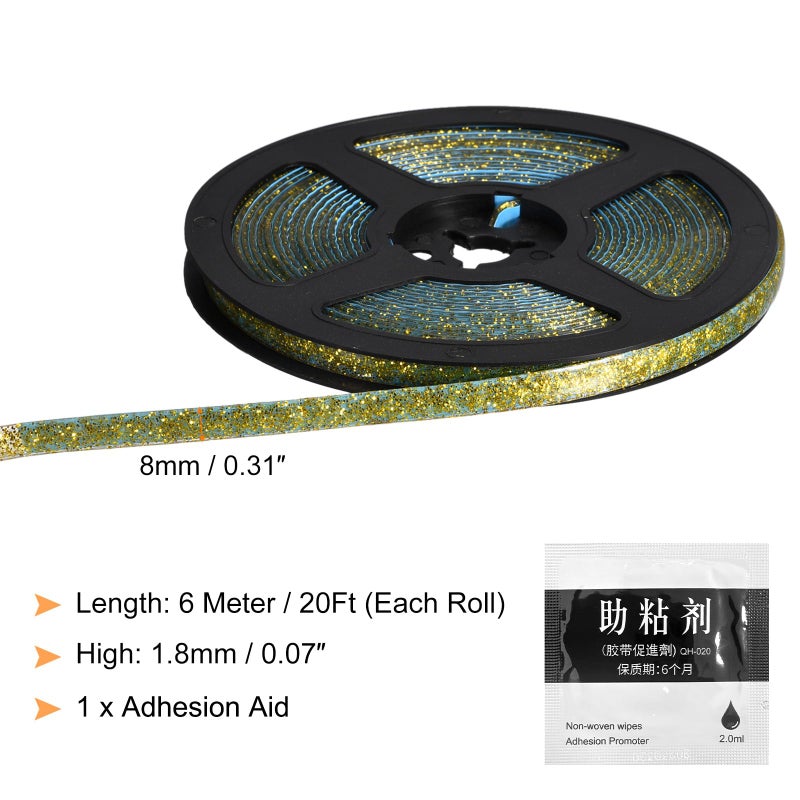 uxcell Flexible Trim Self Adhesive, 20Ft Ceiling Molding Peel and Stick, Caulk Strip Sealing Decorative Tape for Countertops, Sinks, Toilets, Wall Corners (Gold) - Image 2