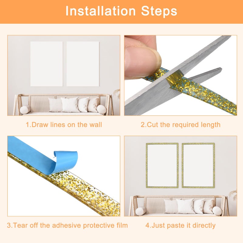 uxcell Flexible Trim Self Adhesive, 20Ft Ceiling Molding Peel and Stick, Caulk Strip Sealing Decorative Tape for Countertops, Sinks, Toilets, Wall Corners (Gold) - Image 4