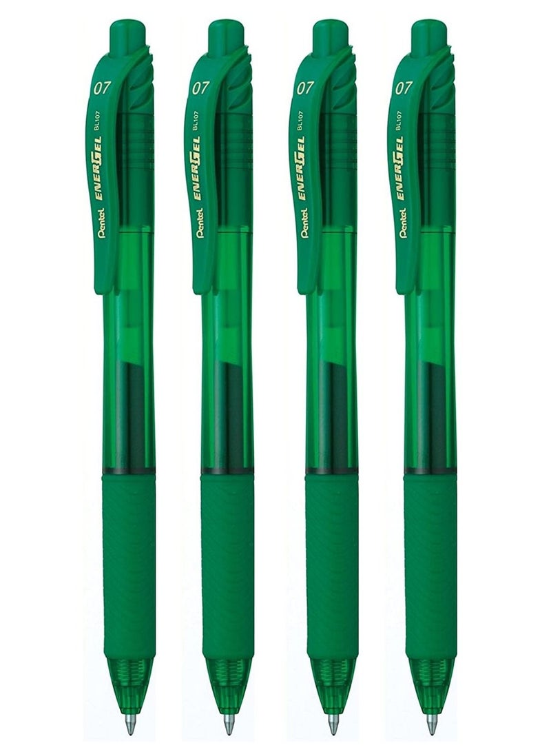Pentel 4-Piece Energel Gel Ink Pen 0.7mm Tip Green Ink - Image 1