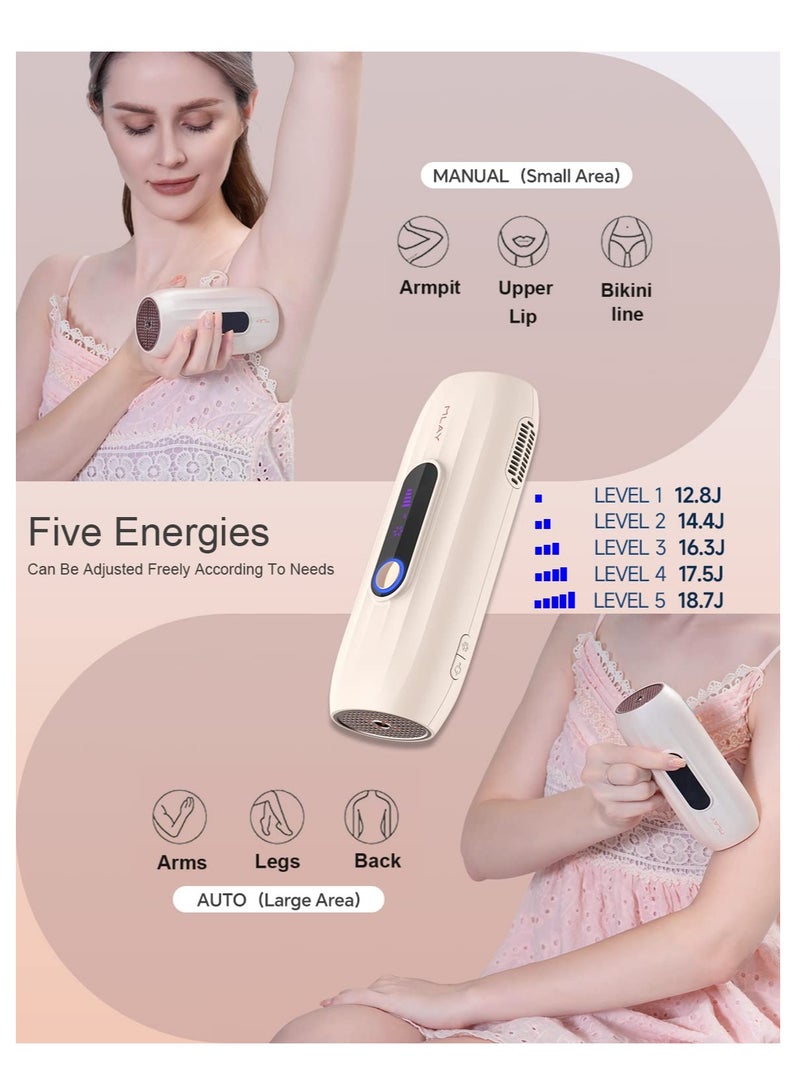ملاي جهاز إزالة الشعر بالليزر T15 Ice Compress IPL Sapphire، وردي - Image 4