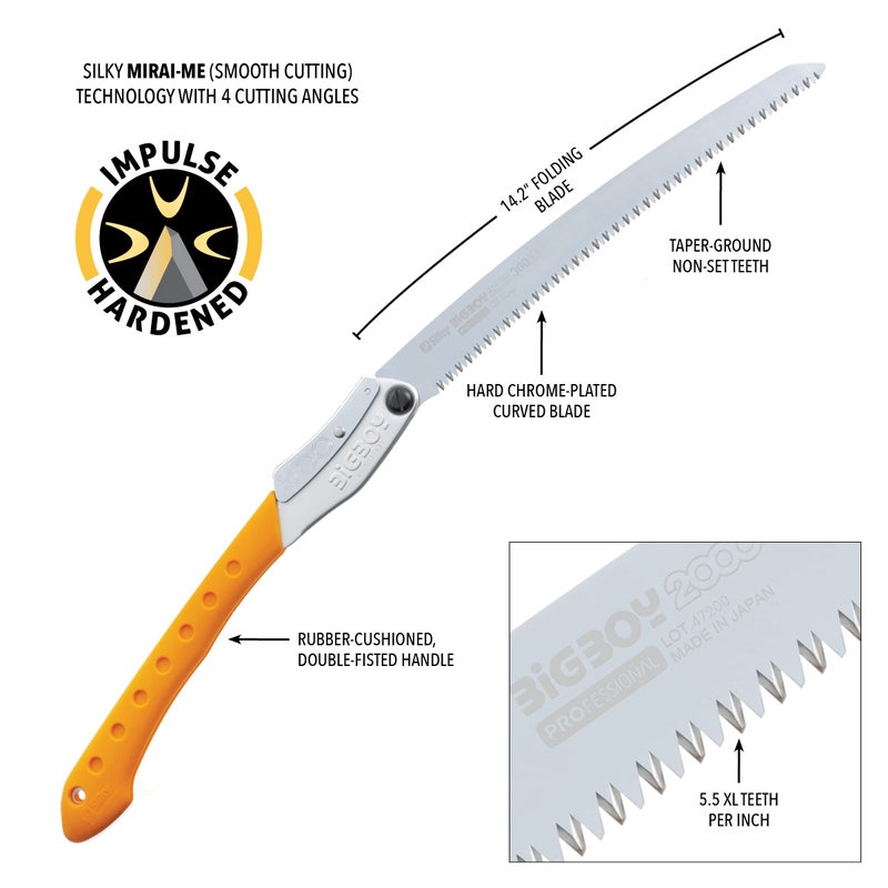 Silky Professional BIGBOY 2000 Folding Saw 360mm XL Teeth (356-36) - Image 3