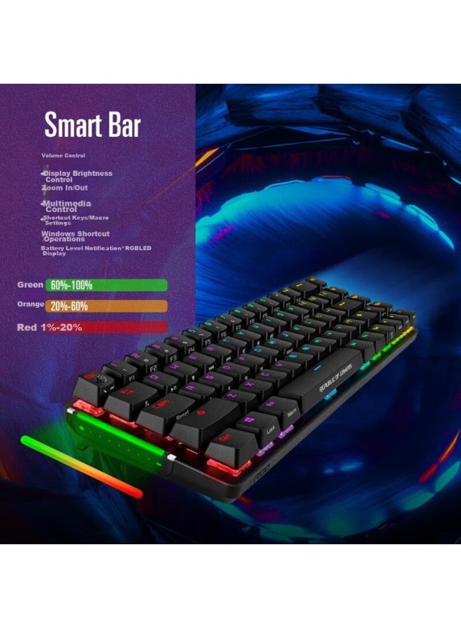 Rog Magician Nx Mechanical Keyboard, Wireless Keyboard, Gaming Keyboard, 68-key Compact Keyboard, 2.4g Dual-mode, Nx Glacier Blue Switch, Rgb Backlight - Image 2
