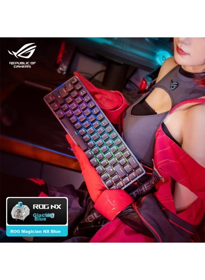 Rog Magician Nx Mechanical Keyboard, Wireless Keyboard, Gaming Keyboard, 68-key Compact Keyboard, 2.4g Dual-mode, Nx Glacier Blue Switch, Rgb Backlight - Image 1