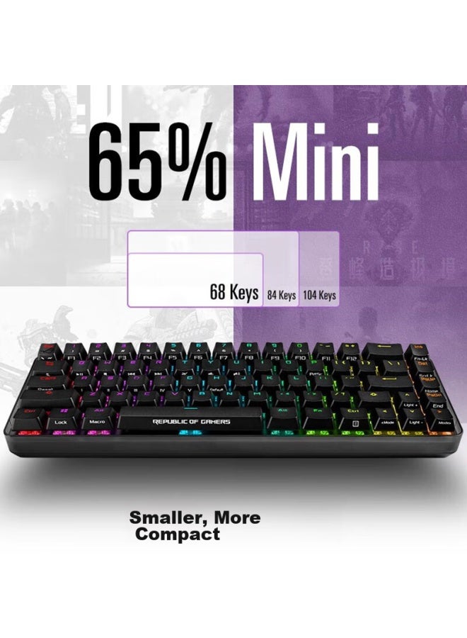 Rog Magician Nx Mechanical Keyboard, Wireless Keyboard, Gaming Keyboard, 68-key Compact Keyboard, 2.4g Dual-mode, Nx Glacier Blue Switch, Rgb Backlight - Image 3