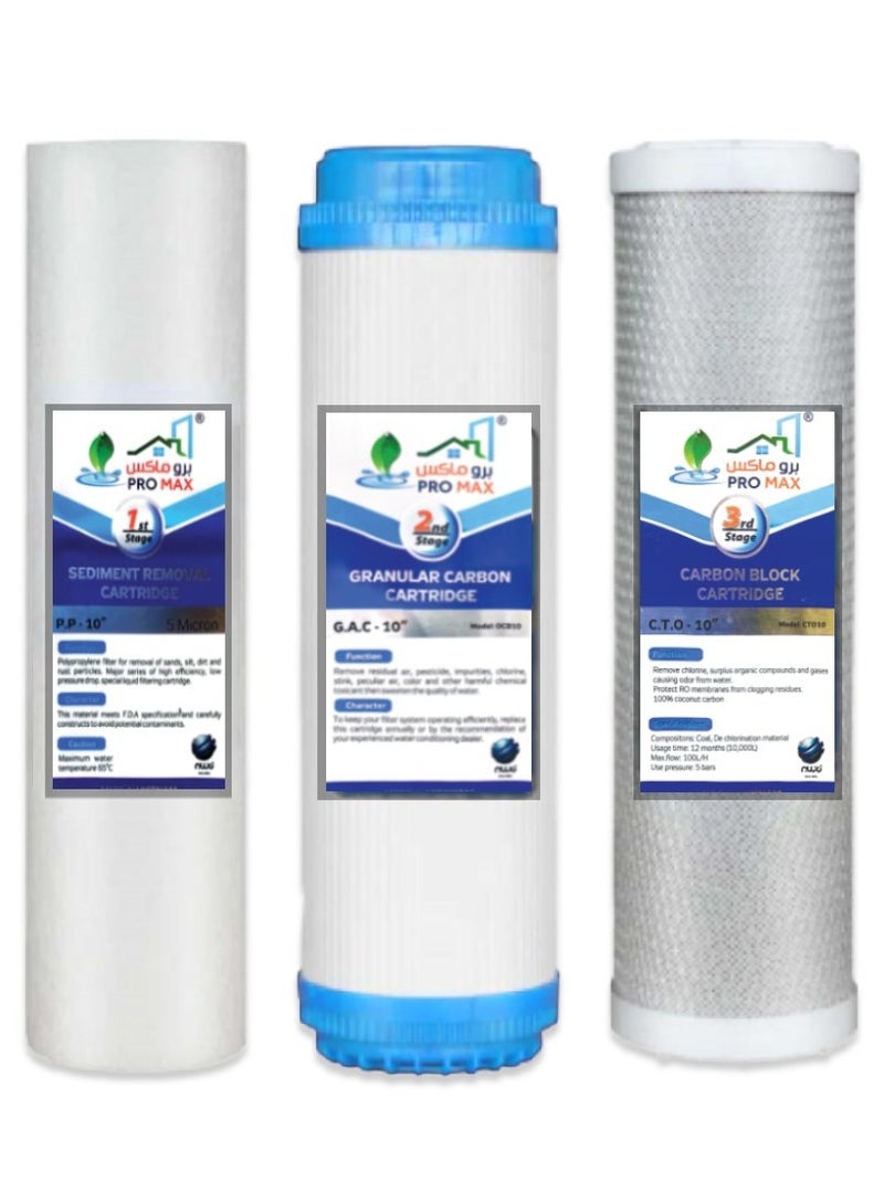 3 Stage water Filter, Whole House Water Filter,3-Stage water Filtration, Sets of High Capacity Replacement Pre-Filter Sets for Essence Series Reverse Osmosis Water Filter System Stage 1, 2&3. - Image 1