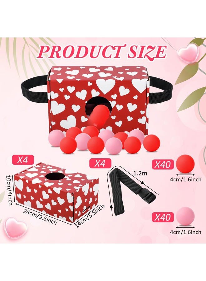 Shyyween 4 Pack Valentine's Day Shaking Swing Balls Game Set Outdoors Indoors Birthday Carnival Bachelorette Games Includes 4 Set Strap Shake Box and 80 Balls for Valentine's Day Family Games - Image 2