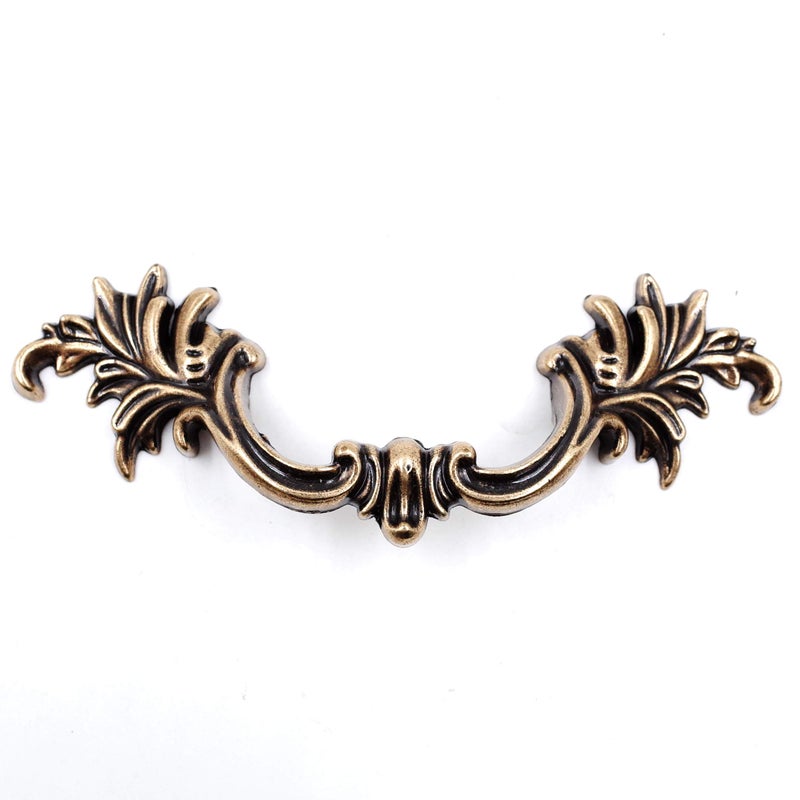 مقابض درج جيتلاند الفرنسية الإقليمية 6 عبوات نحاسية عتيقة 212 مراكز الثقوب مقبض عتيق شابي شيك لخزانة الملابس وطاولة السرير وخزانة PW1618ABR64