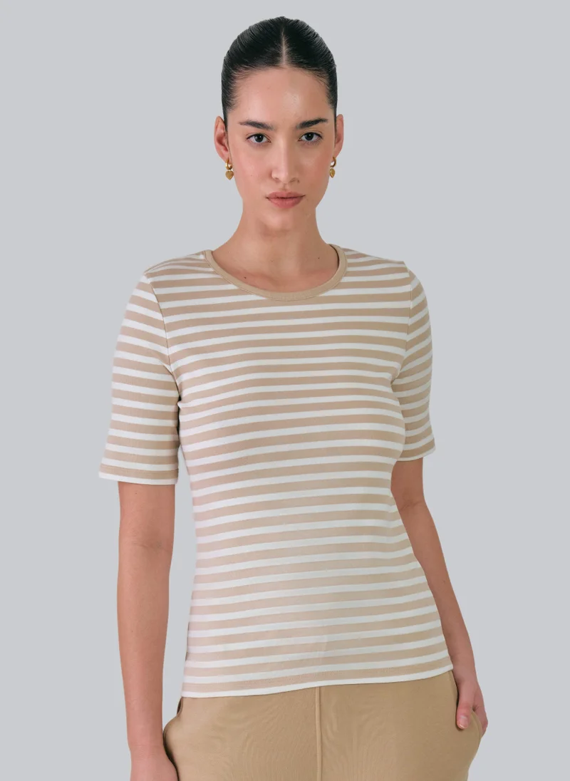 GANT Slim Striped 1X1 Ribbed T-Shirt