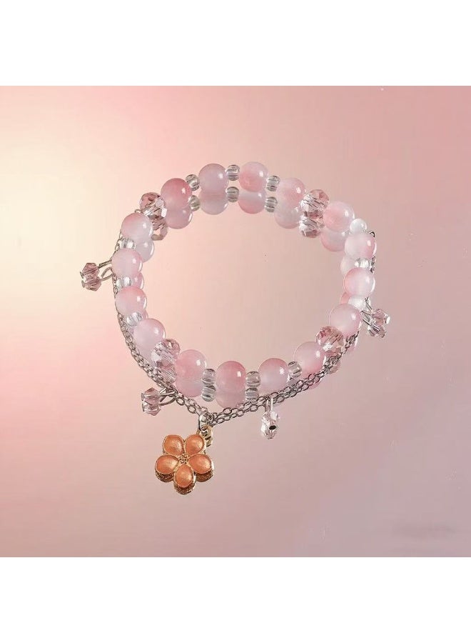 Goolsky Fairycore Cracked Crystal Bracelet for Women – Sweet Iridescent Flower Bead Hand Chain, BFF Friendship Gift - Image 4