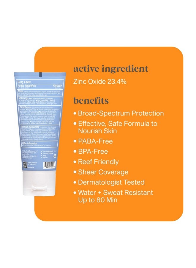 Thinksport Mineral Sunscreen, SPF 50 Clear Zinc Oxide Sunscreen, 2 Fl Oz, Water Resistant Reef Safe Sunscreen, Broad Spectrum UVA/UVB Sun Screen - Image 2