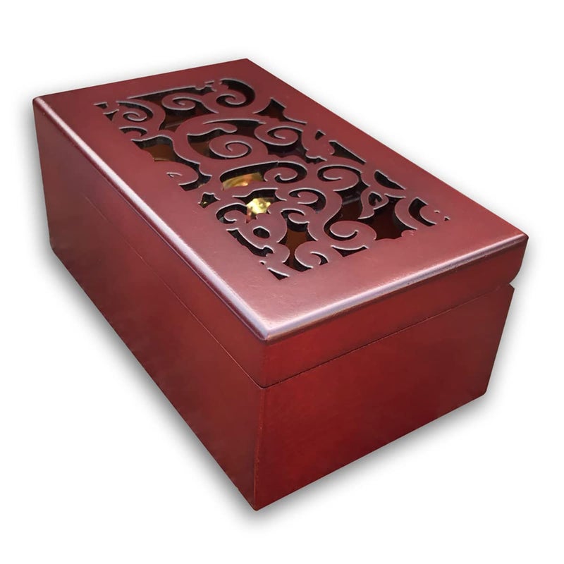 BinkeGG Wooden Hollow Out Wind up Music Box Jewelry Box with Sankyo Musical Mechanism Tune: Can't Help Falling in Love - Image 4