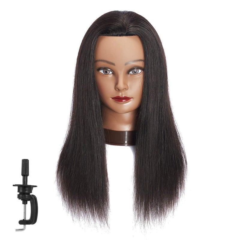 Traininghead 2022 100 Human hair Mannequin head Training Head Cosmetology Manikin Head Doll Head with free Clamp