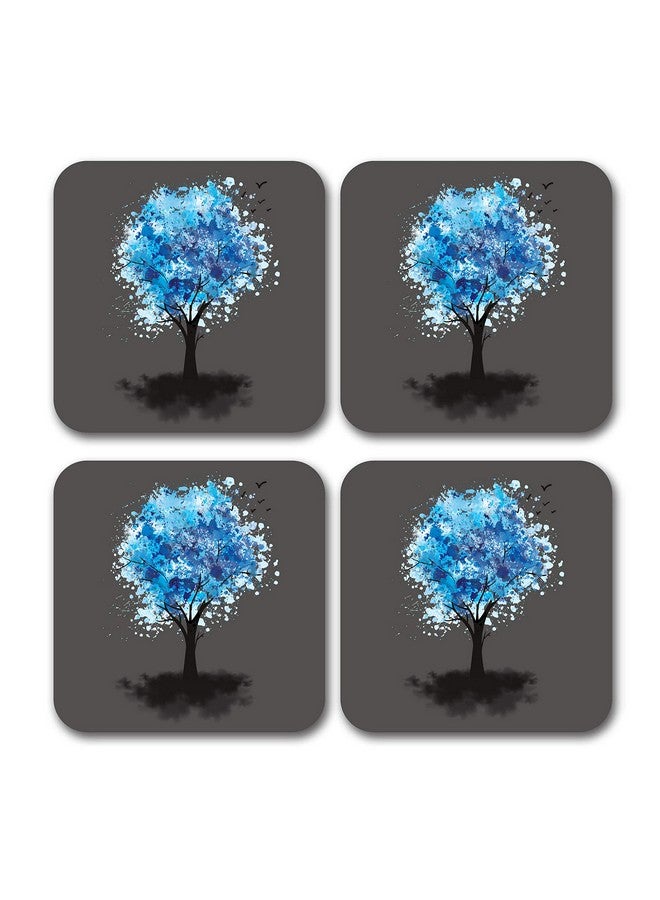Tinywalk Food Coasters Wooden Printed Coaster Square (3.5X3.5) inch Set of 4 Pieces - Image 1